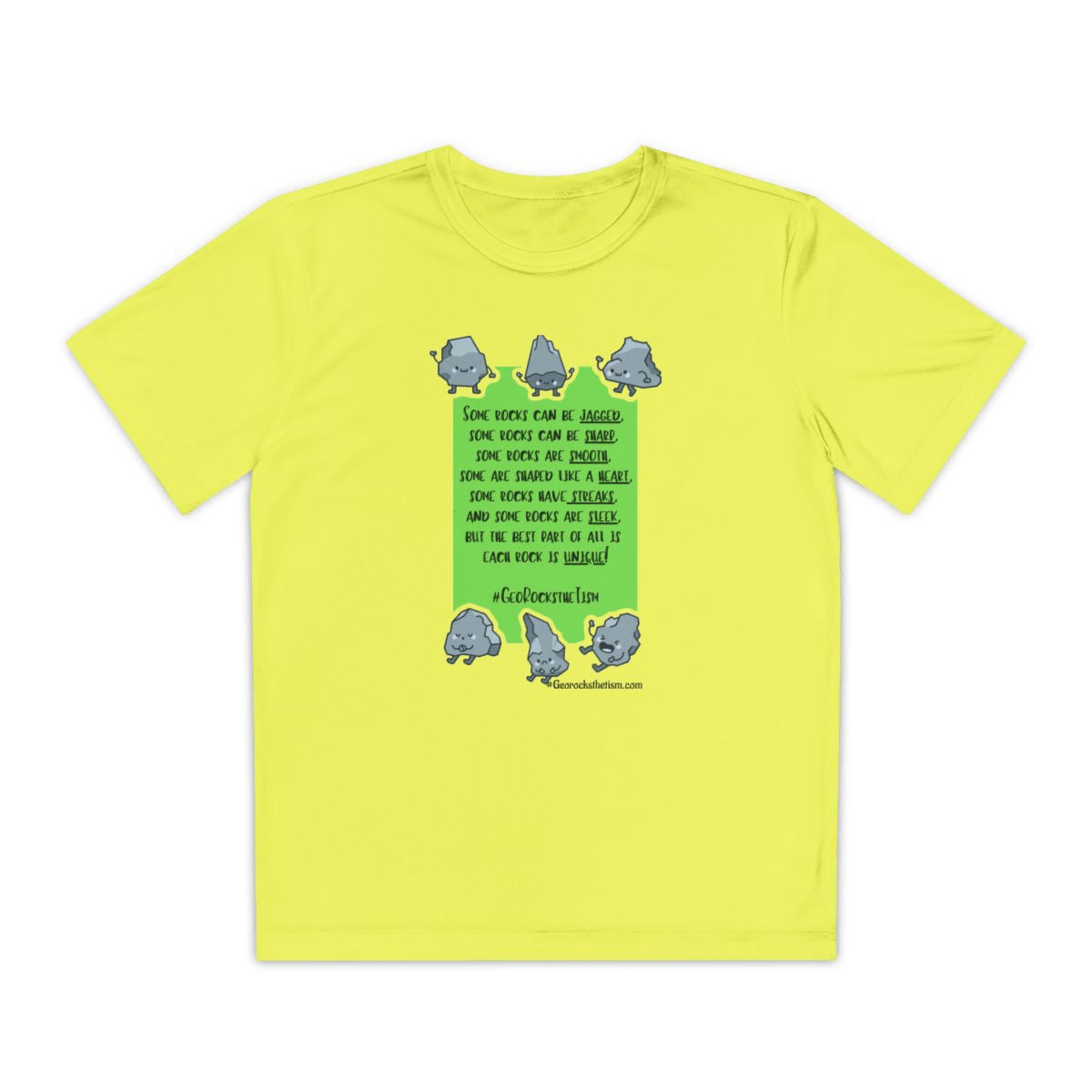 "Each Rock Is Unique" Kids' Tee - Geo Rocks The 'Tism