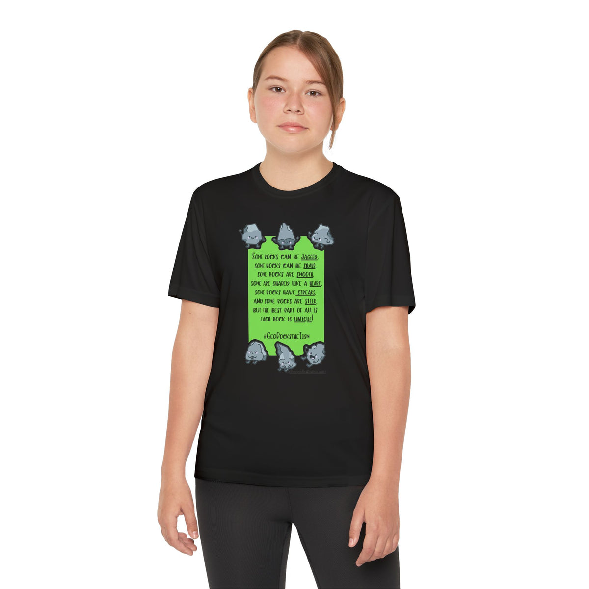 "Each Rock Is Unique" Youth Tee - Geo Rocks The 'Tism