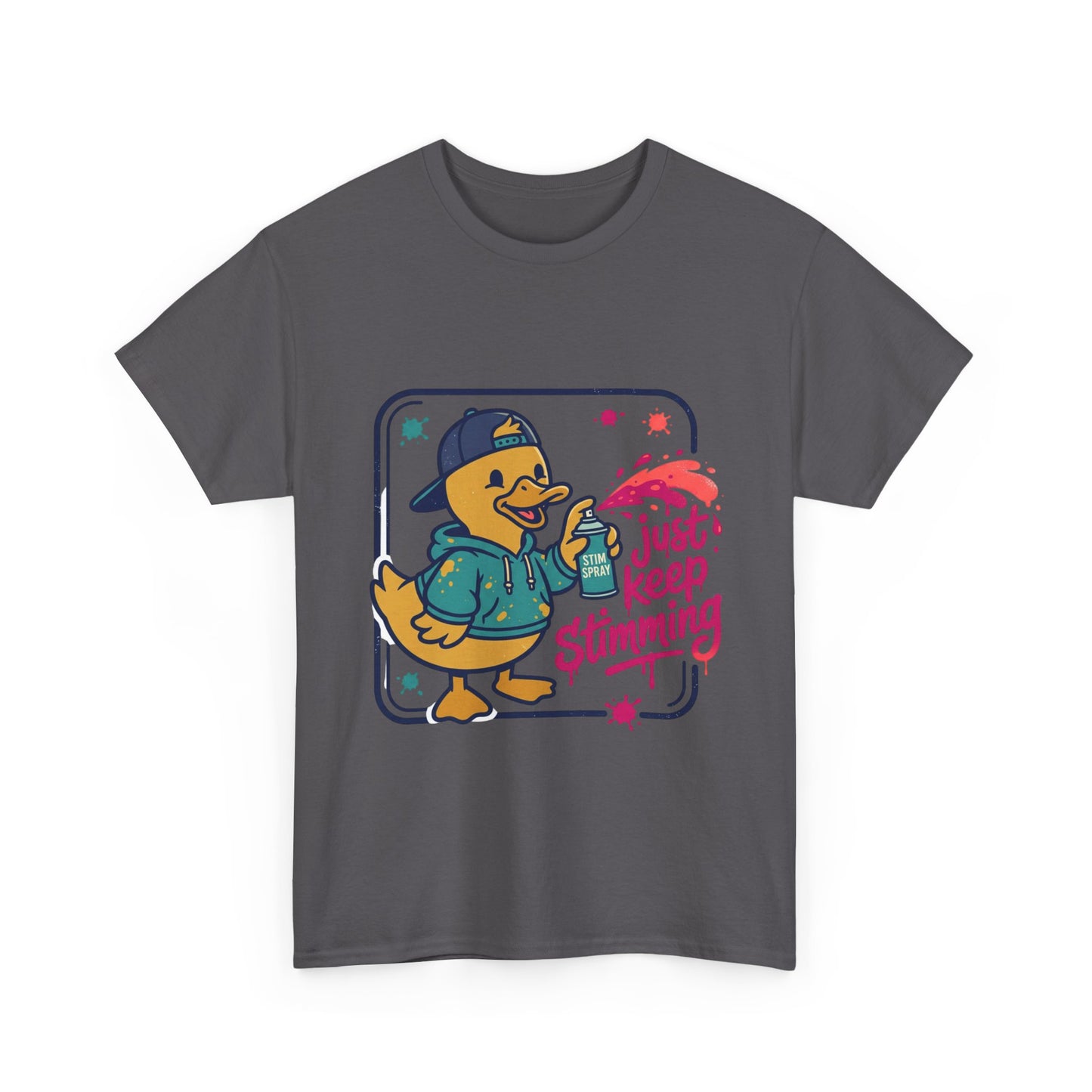Graffiti Duck Tee-"Just Keep Stimming" Neurodiversity Awareness