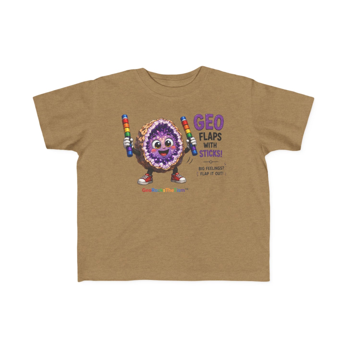 "Geo Flaps with Sticks" Stimming Geode Autism Self Sensory Regulation Toddler Tee