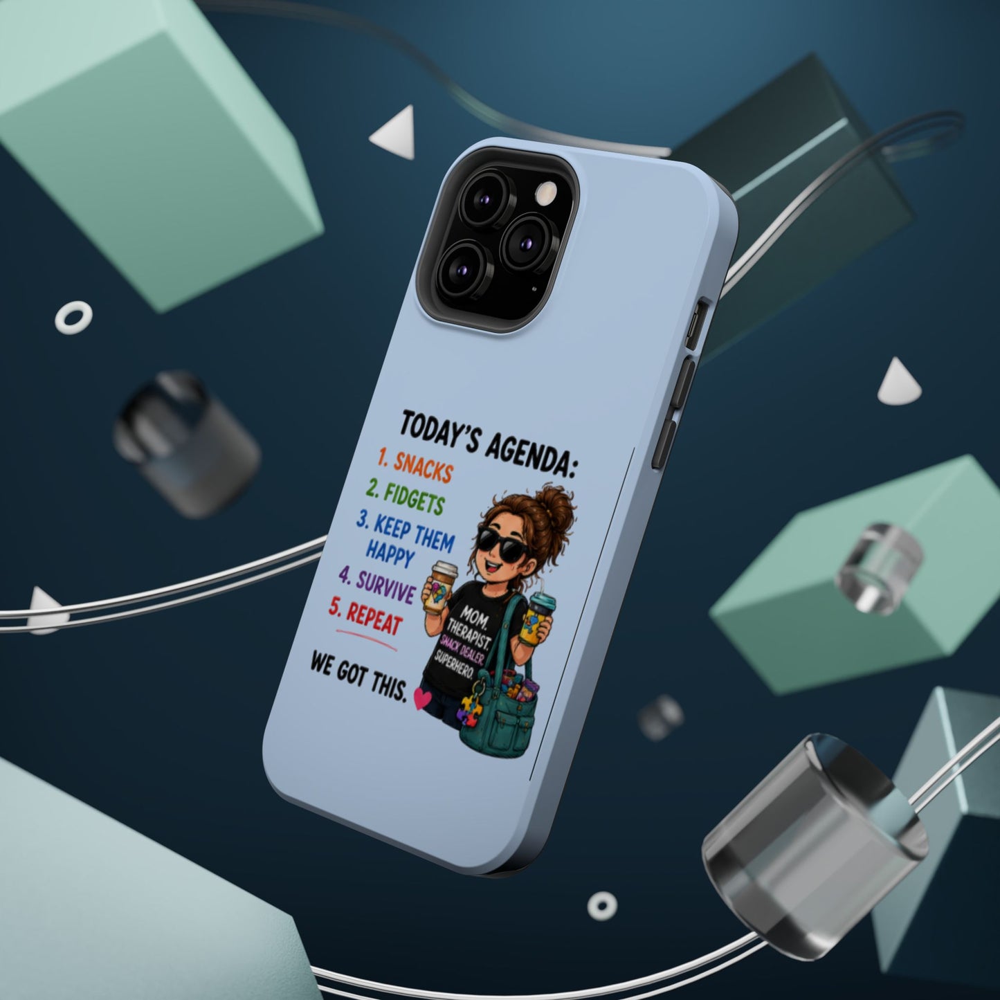 Nurse Mom Magnetic Impact-Resistant Phone Case — "Today's Agenda" Cute ER/Healthcare Gift - Geo Rocks The 'Tism