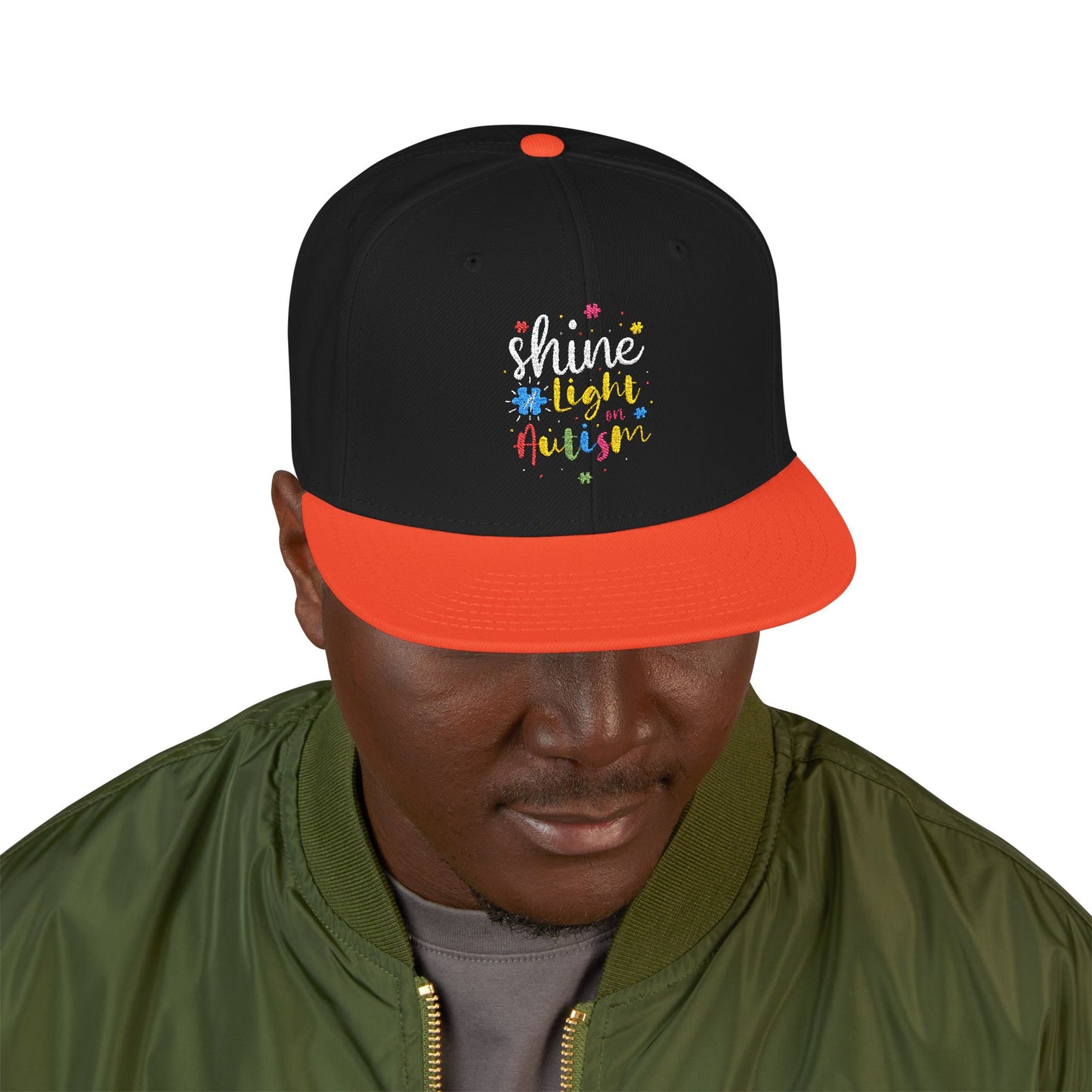 Shine Light Autism Colorful Snapback