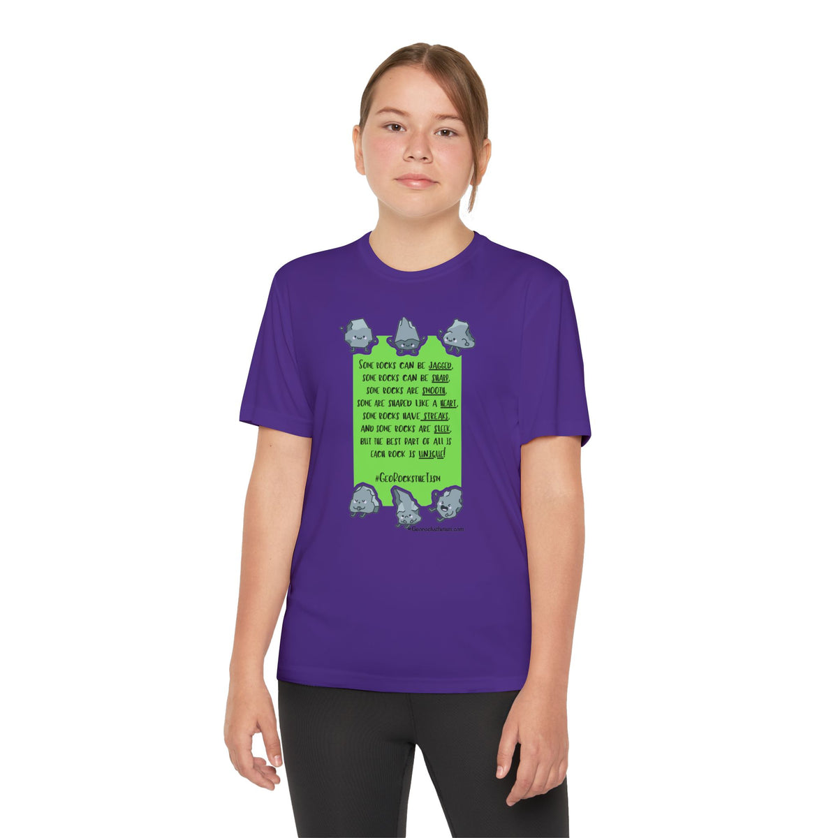 "Each Rock Is Unique" Youth Tee - Geo Rocks The 'Tism
