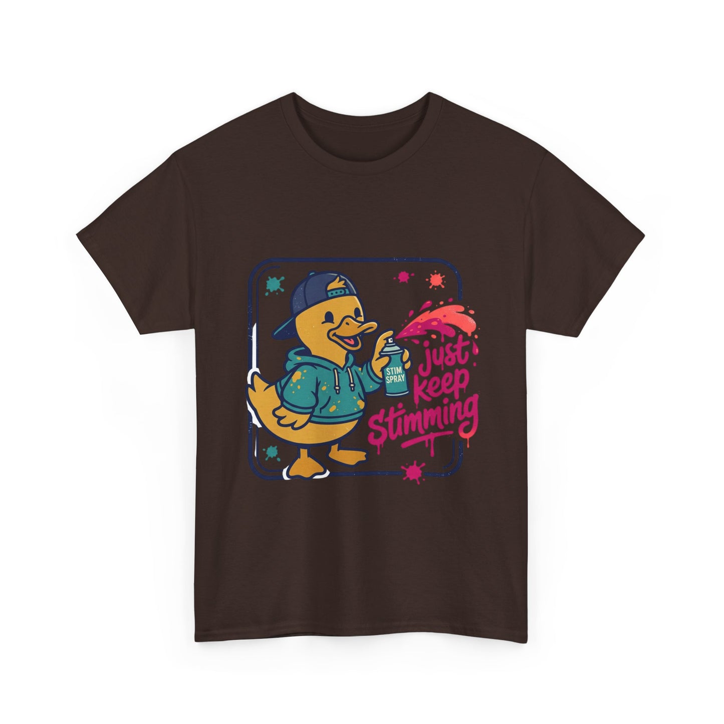 Graffiti Duck Tee-"Just Keep Stimming" Neurodiversity Awareness