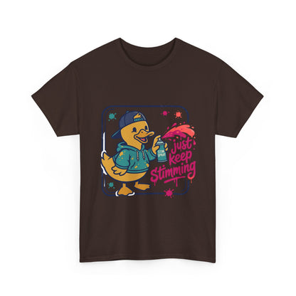 Graffiti Duck Tee-"Just Keep Stimming" Neurodiversity Awareness