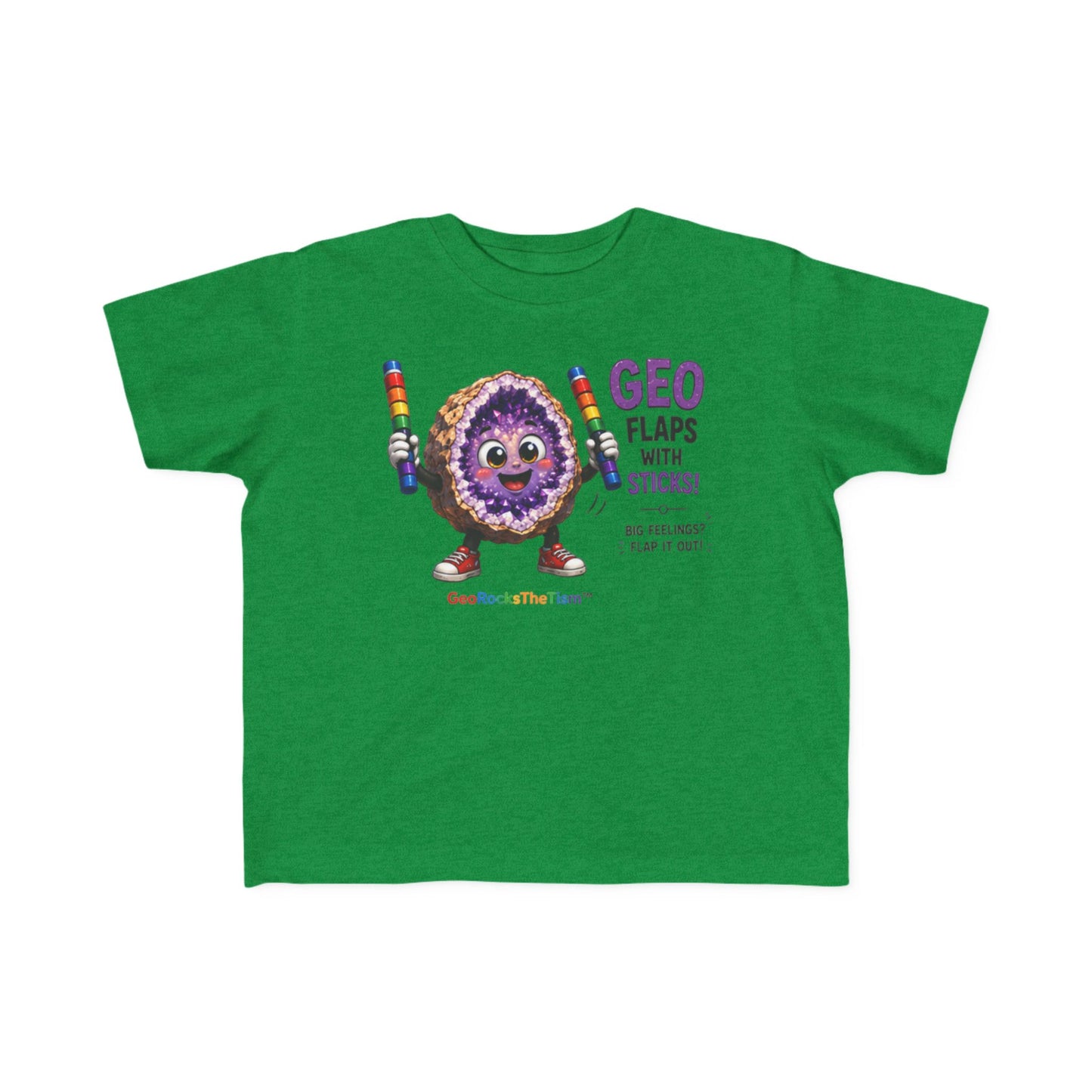 "Geo Flaps with Sticks" Stimming Geode Autism Self Sensory Regulation Toddler Tee