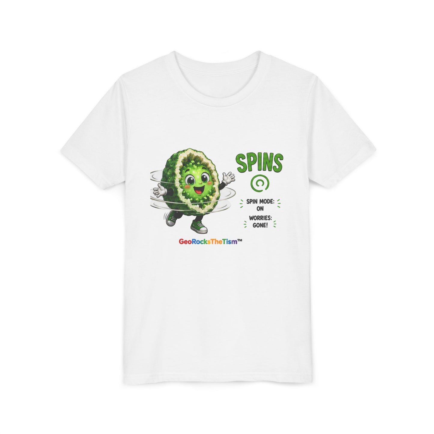 "Spins" Stimming Geode -Autism Self Sensory Regulation Youth Tee