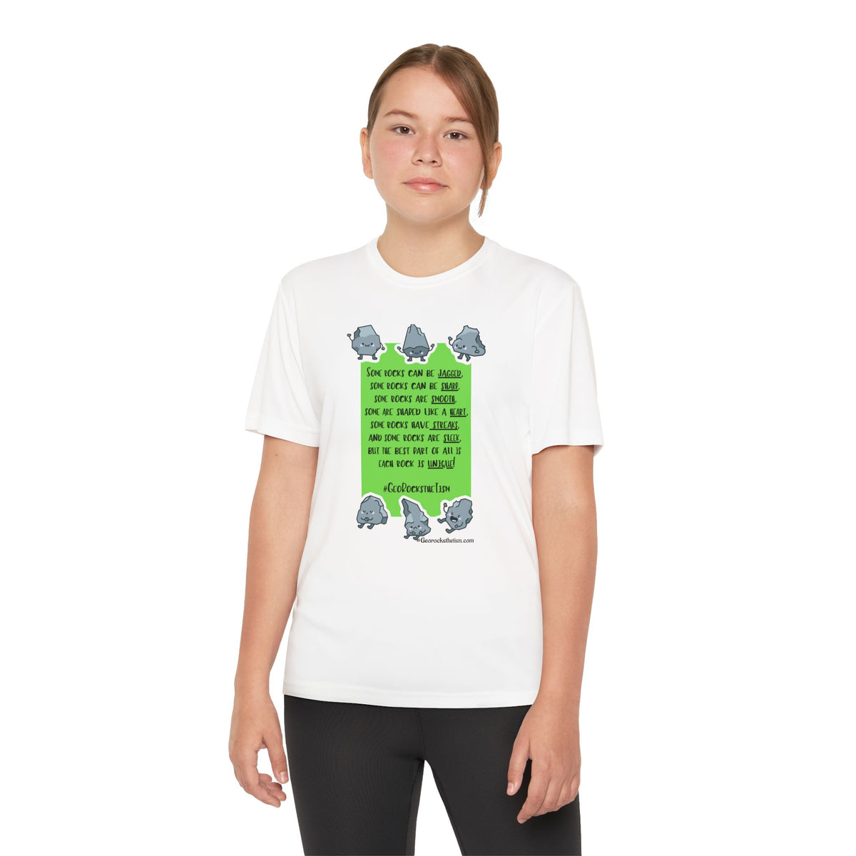 "Each Rock Is Unique" Youth Tee - Geo Rocks The 'Tism