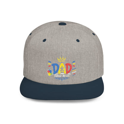 Dad Crown Flat Bill Snapback Hat – Colorful 'Dad' Graffiti Embroidered Cap for Father's Day - Geo Rocks The 'Tism