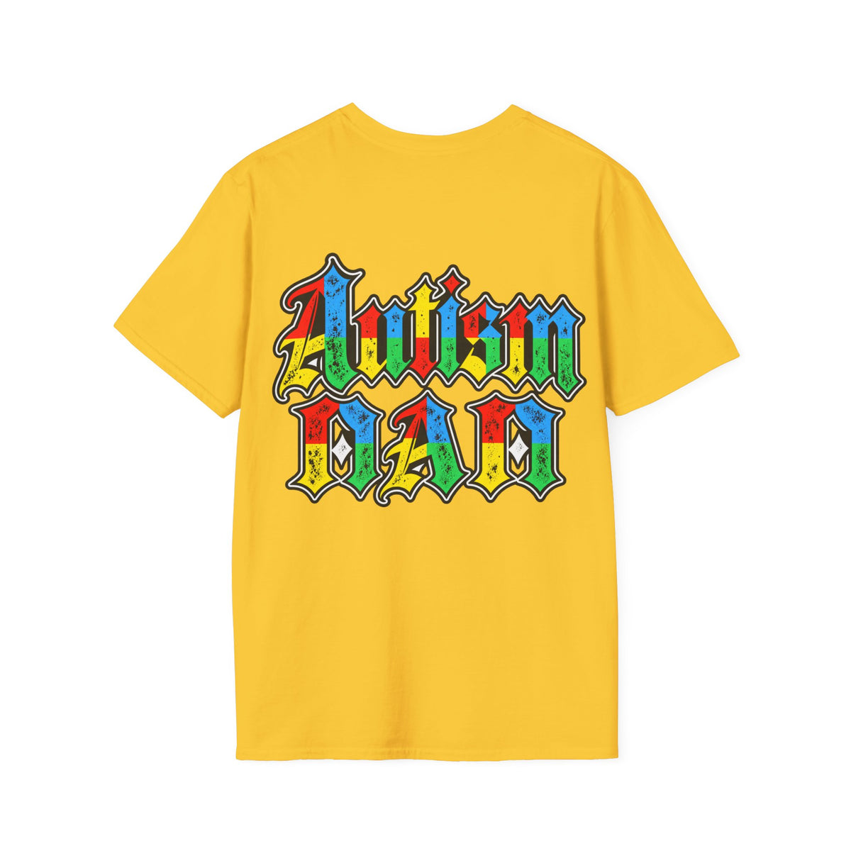 Autism Dad-Colorful Puzzle Pattern Support Tee