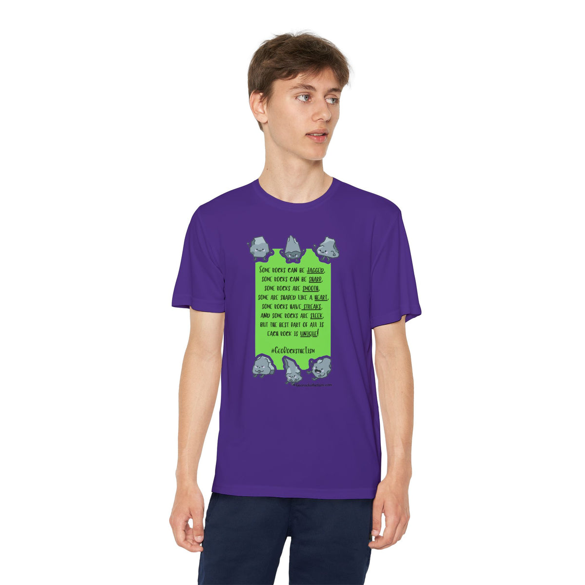 "Each Rock Is Unique" Youth Tee - Geo Rocks The 'Tism