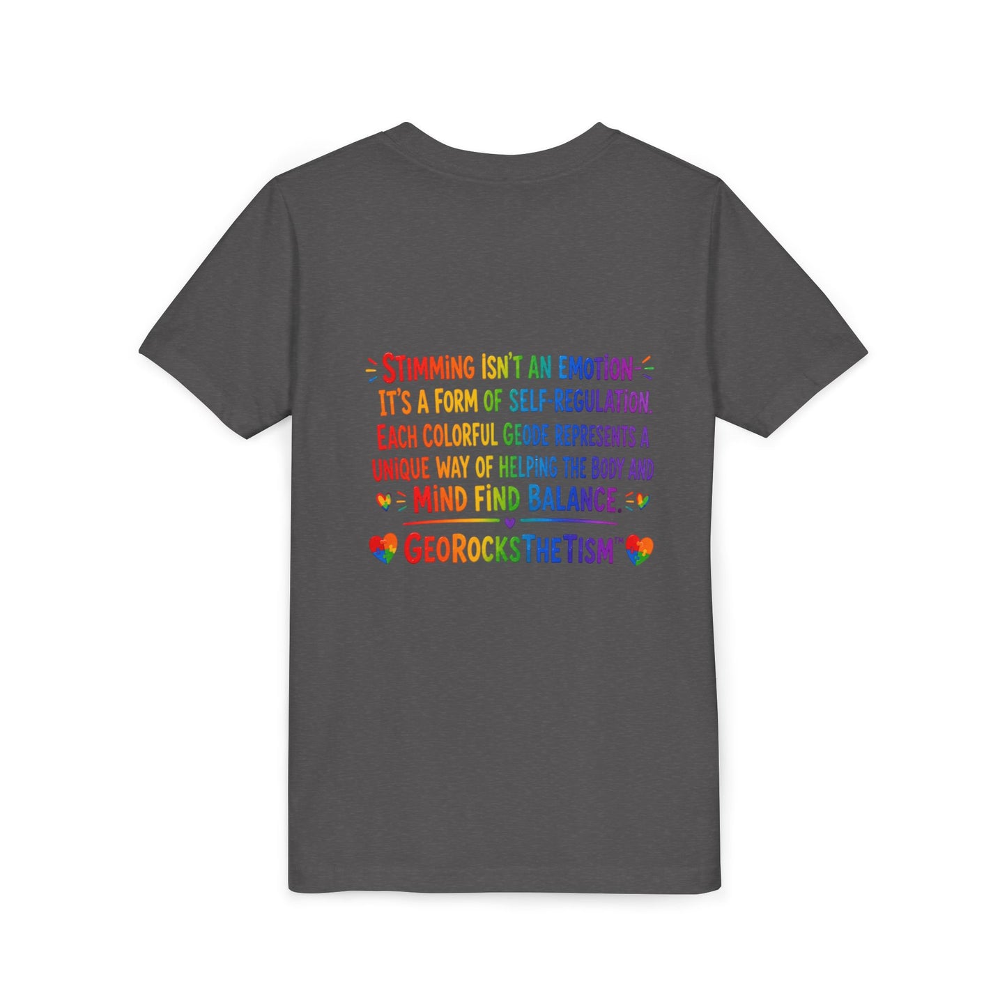 Stimming Colorful Geodes Education- Youth Tee