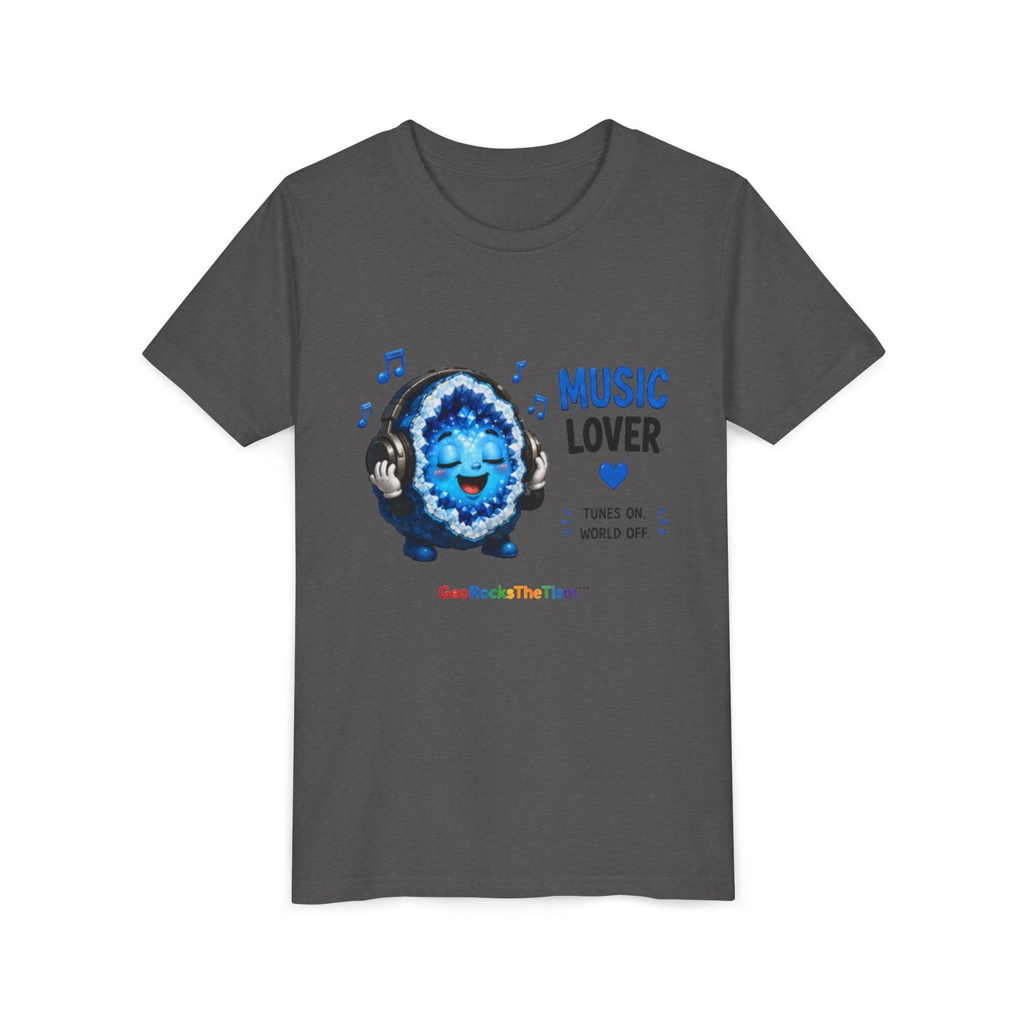 "Music Lover" Stimming Geode-Autism Self Sensory Regulation Youth Tee