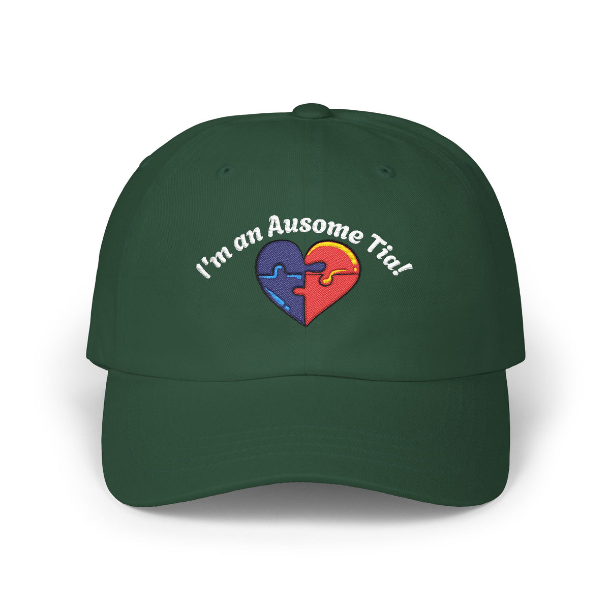 Autism Puzzle Heart Dad Cap — "I’m an Awesome Tr!" Embroidered Baseball Hat - Geo Rocks The 'Tism
