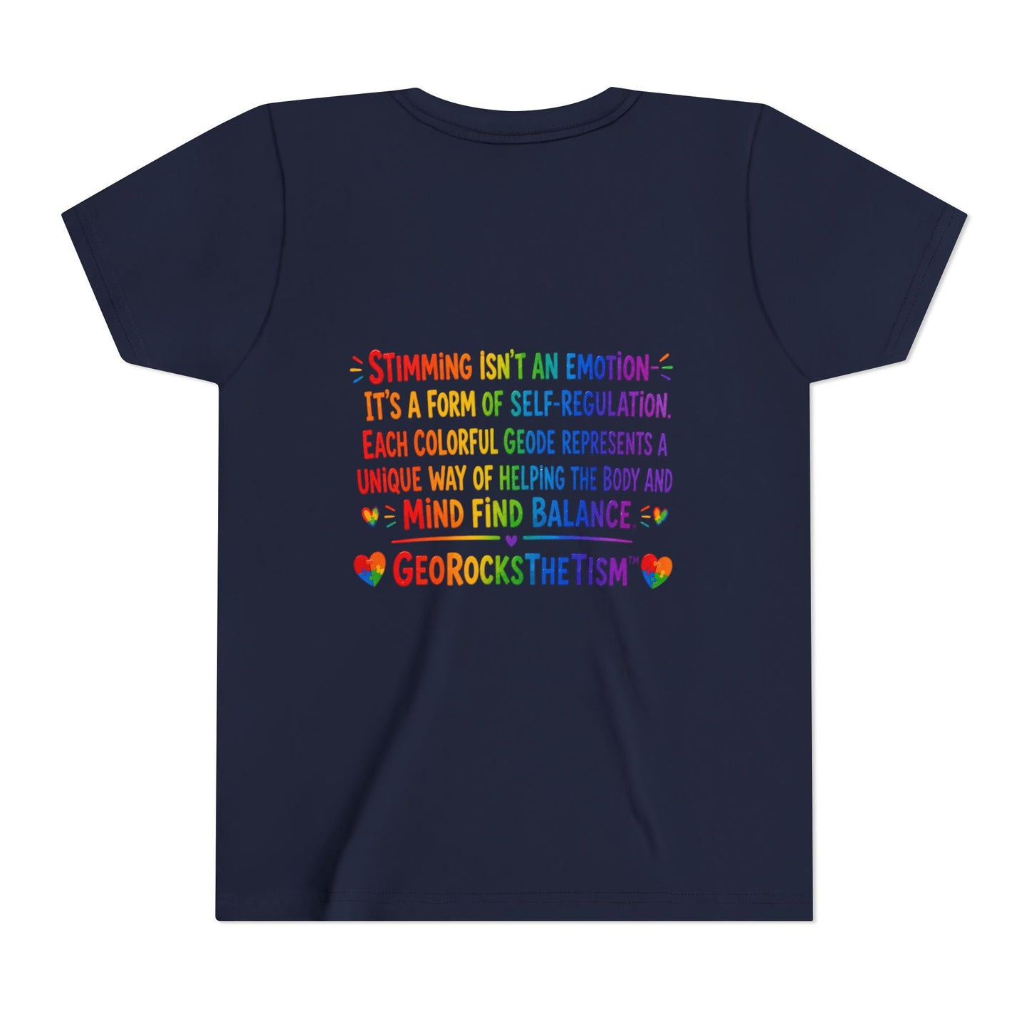 “Loves Soft Things” Stimming Geode -Autism Self Sensory Regulation Youth Tee