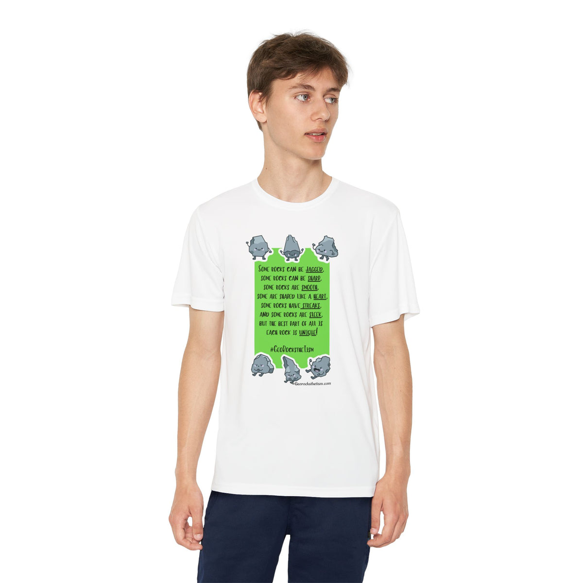 "Each Rock Is Unique" Youth Tee - Geo Rocks The 'Tism
