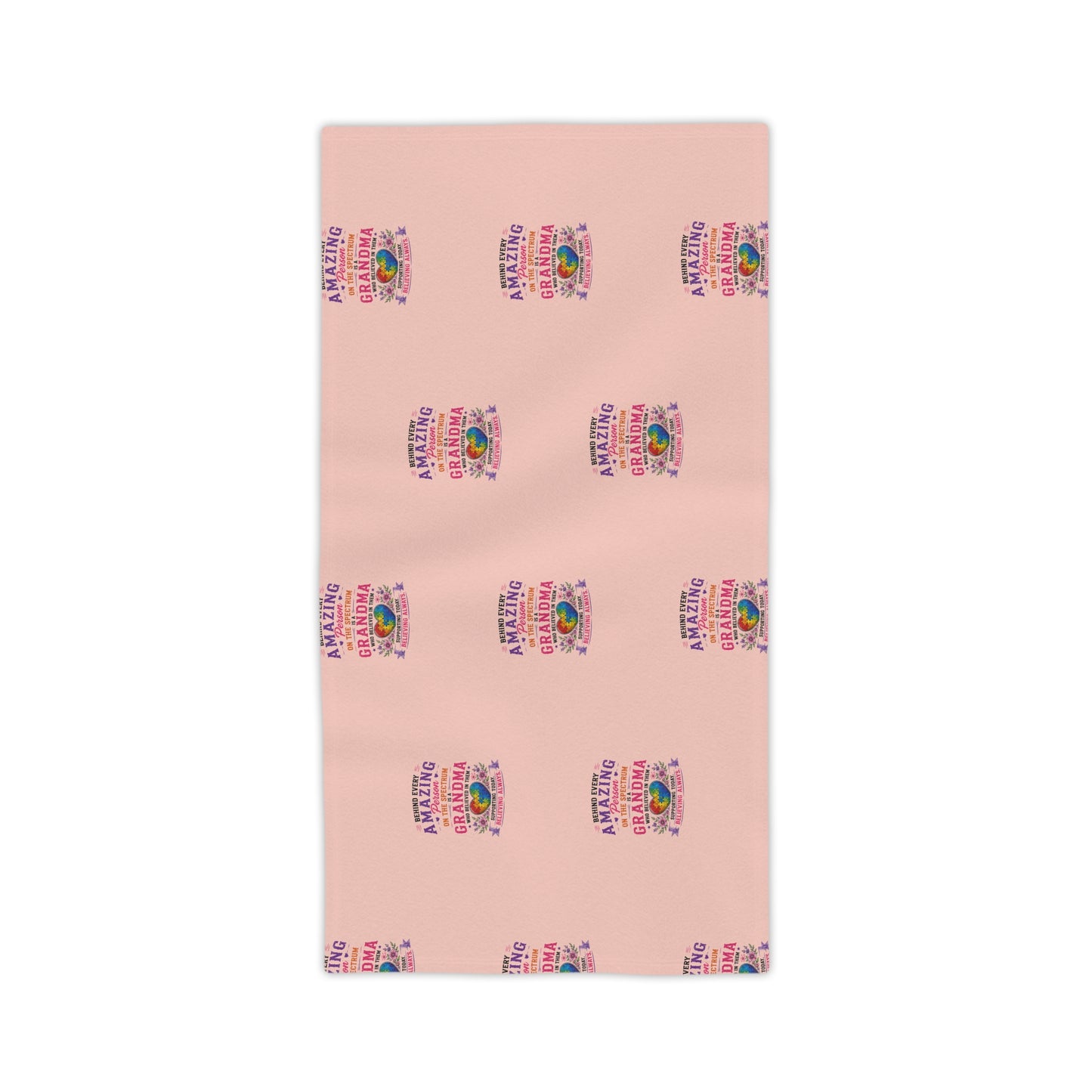 Beach Towel — Pink "Amazing Grandma" Patterned Tropical Sunset Design