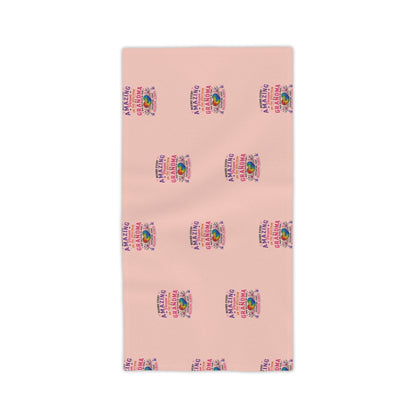 Beach Towel — Pink "Amazing Grandma" Patterned Tropical Sunset Design