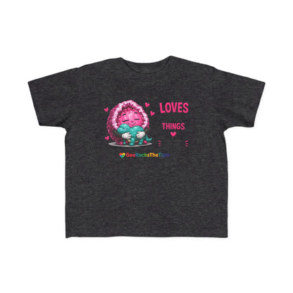 “Loves Soft Things” Stimming Geode Autism Self Sensory Regulation Toddler Tee