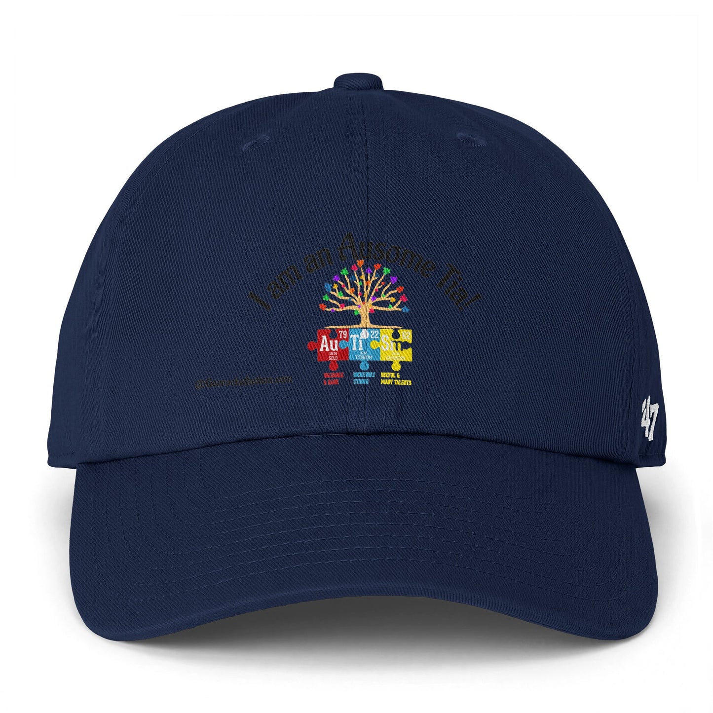 Autism Awareness Cap — "I am an Awesome Tia!" Embroidered Puzzle Tree Hat