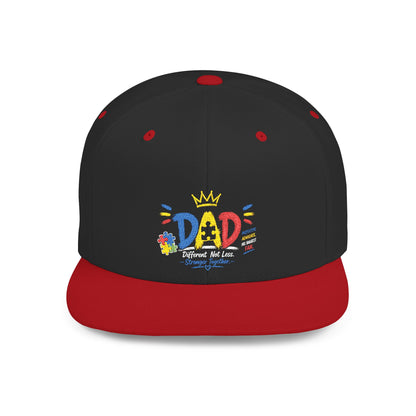 Dad Crown Flat Bill Snapback Hat – Colorful 'Dad' Graffiti Embroidered Cap for Father's Day - Geo Rocks The 'Tism