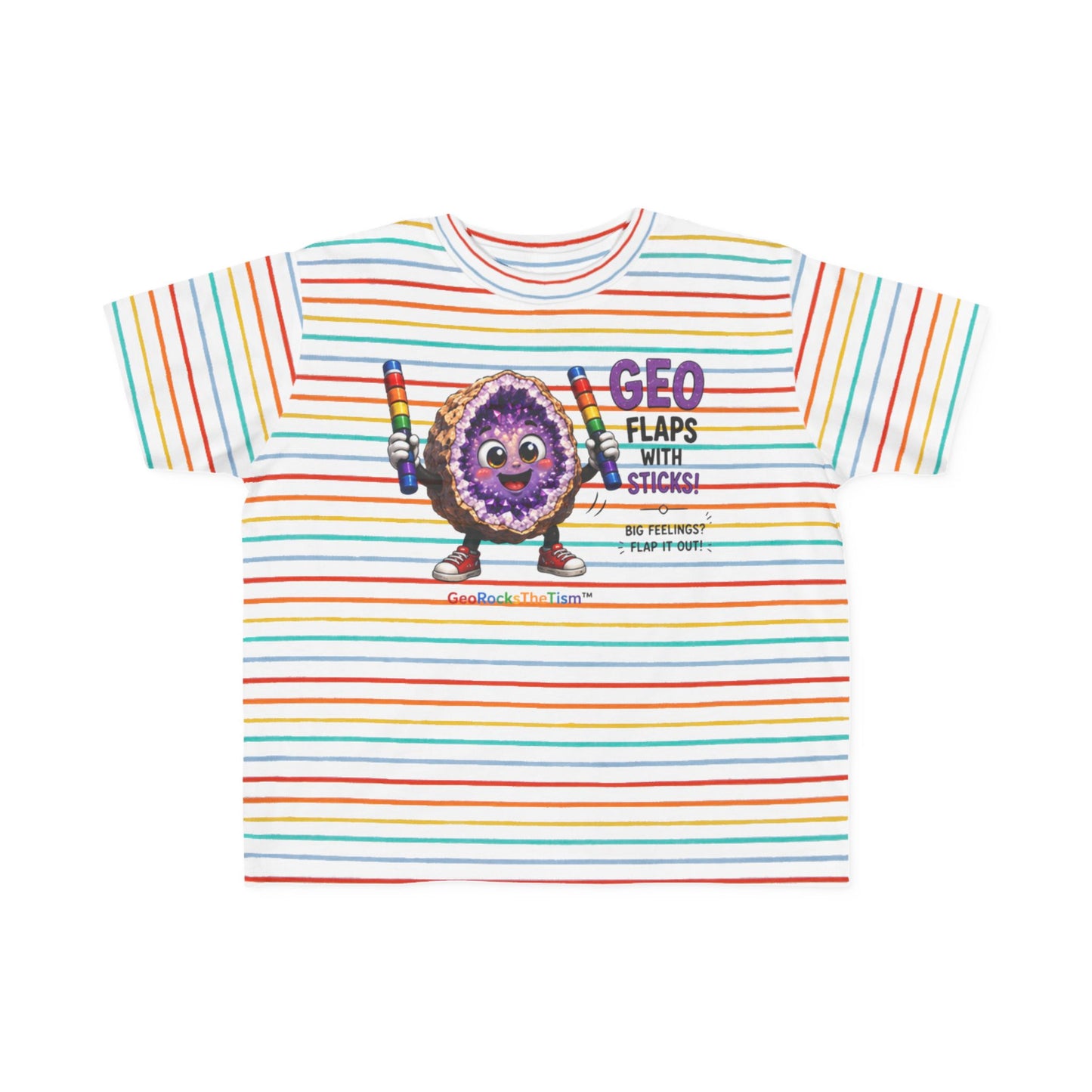 "Geo Flaps with Sticks" Stimming Geode Autism Self Sensory Regulation Toddler Tee