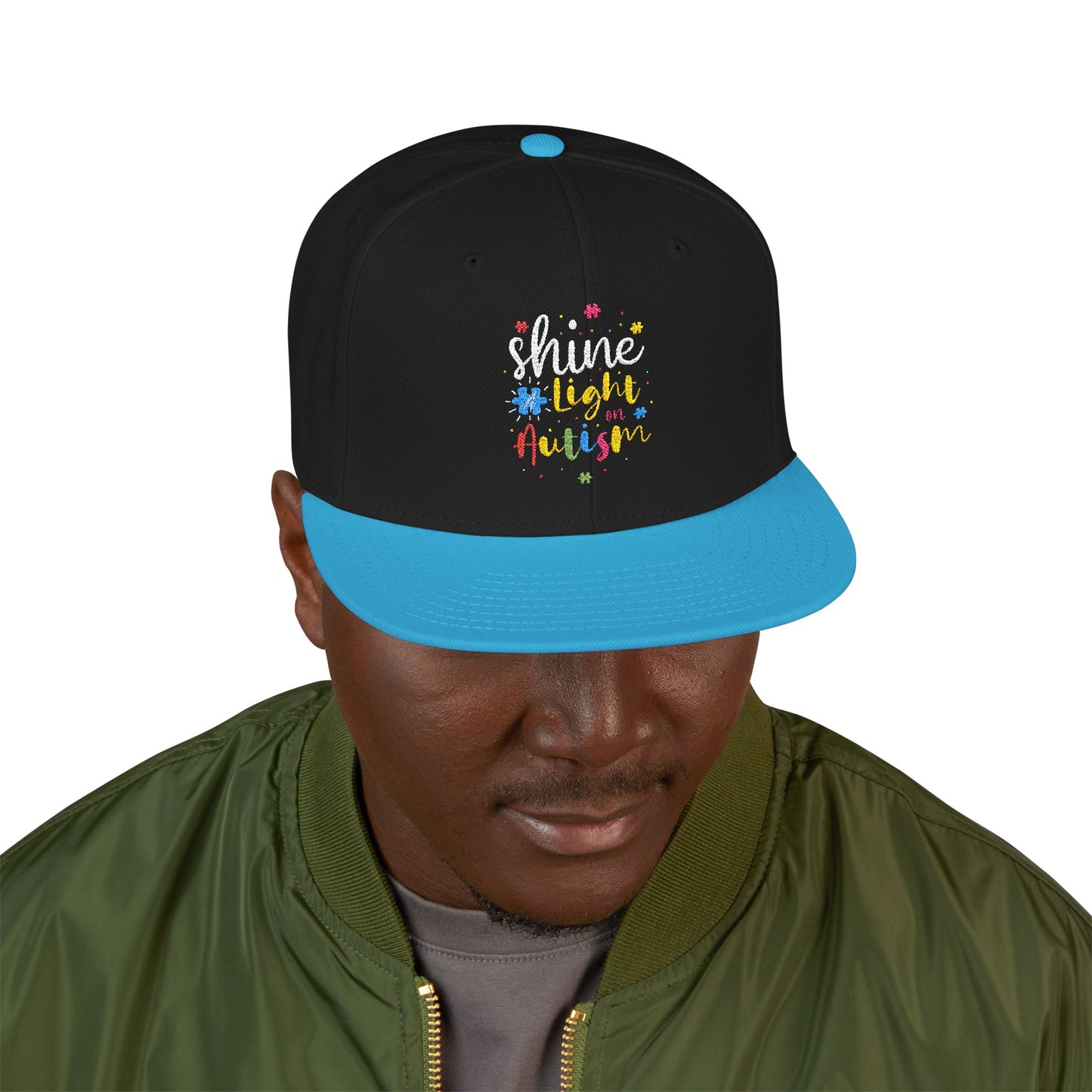 Shine Light Autism Colorful Snapback