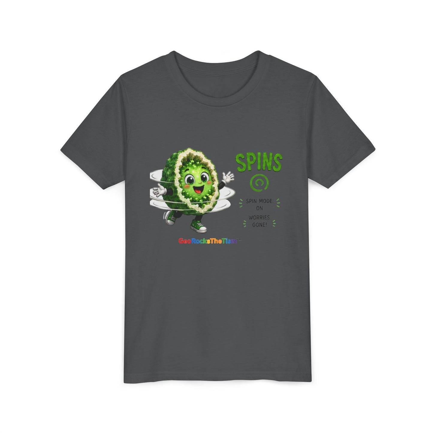 "Spins" Stimming Geode -Autism Self Sensory Regulation Youth Tee