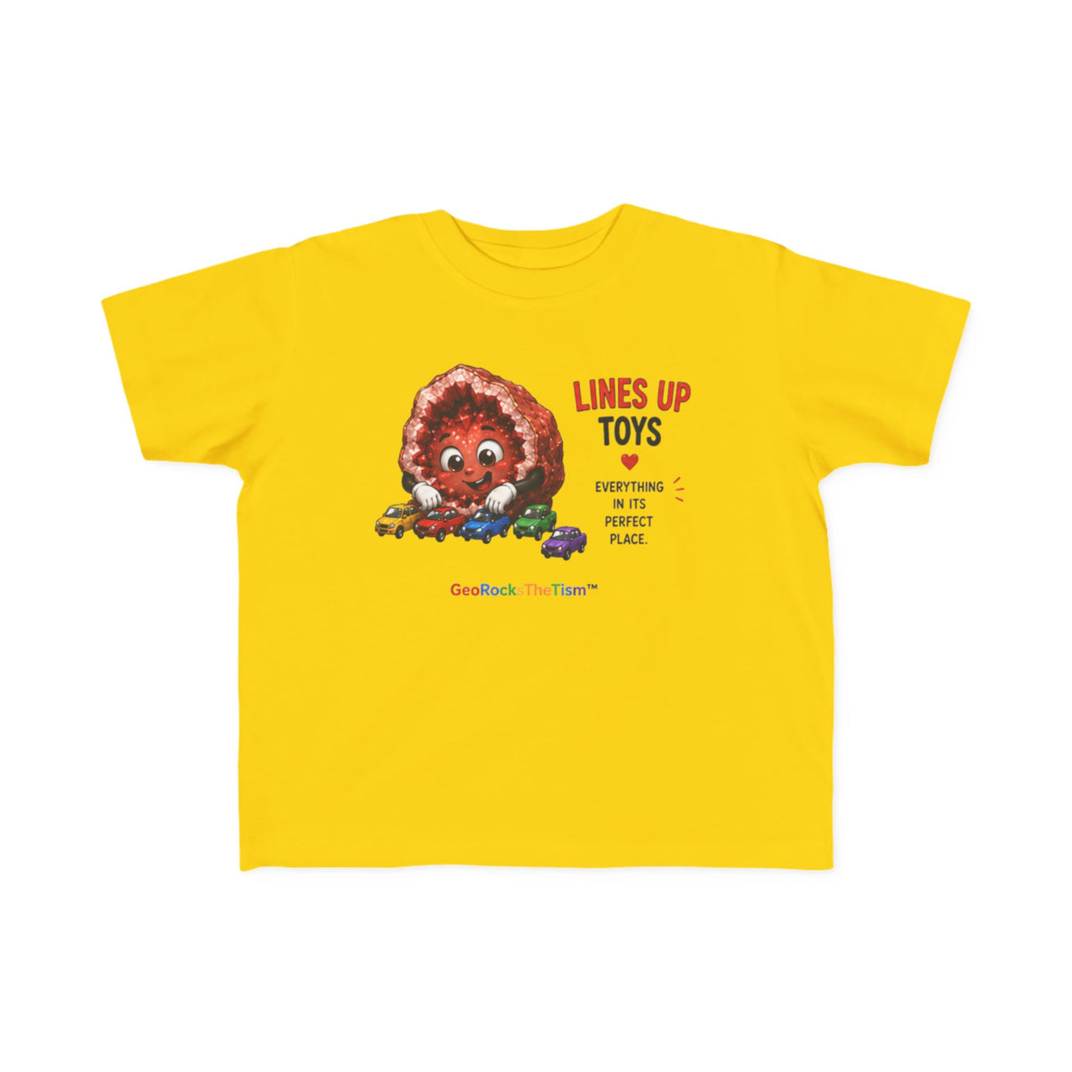 "Lines Up Toys" Stimming Geode Autism Self Sensory Regulation Toddler Tee - Geo Rocks The 'Tism