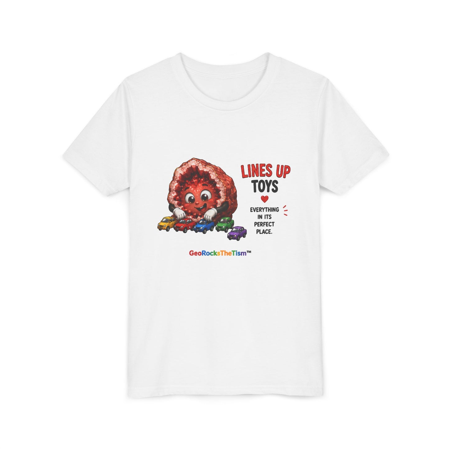 "Lines Up Toys" Stimming Geode -Autism Self Sensory Regulation Youth Tee