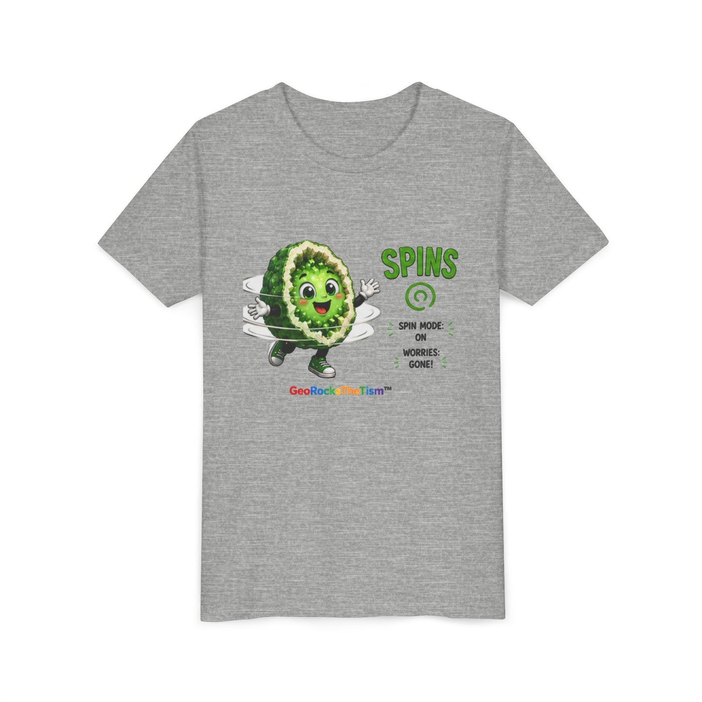 "Spins" Stimming Geode -Autism Self Sensory Regulation Youth Tee