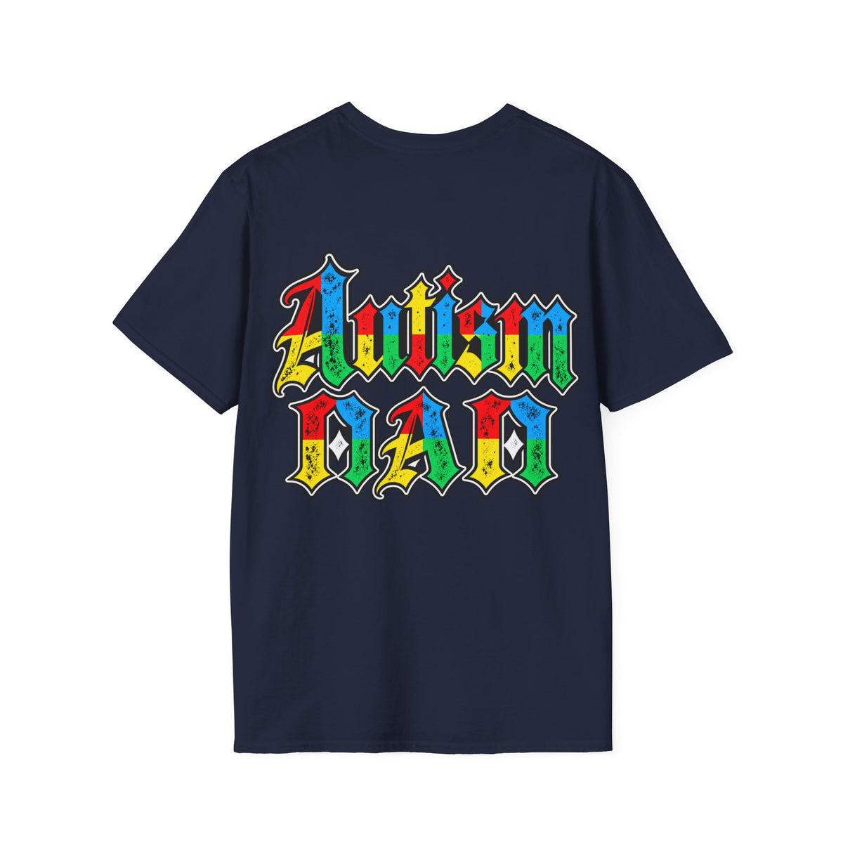 Autism Dad-Colorful Puzzle Pattern Support Tee
