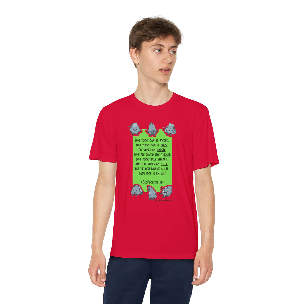 "Each Rock Is Unique" Youth Tee - Geo Rocks The 'Tism
