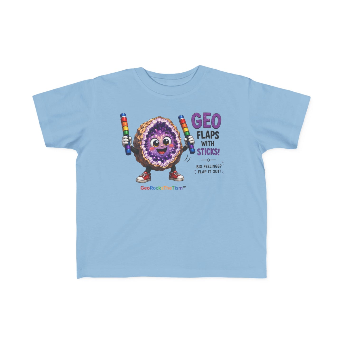 "Geo Flaps with Sticks" Stimming Geode Autism Self Sensory Regulation Toddler Tee
