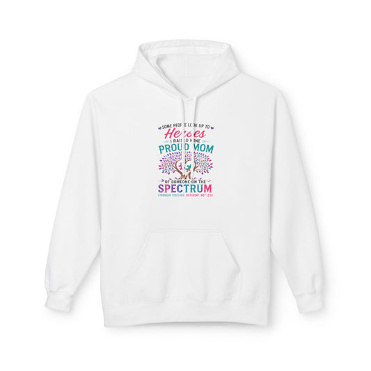 Autism Proud Mom Hoodie — "Heroes Come in All Colors" Comfort Pullover