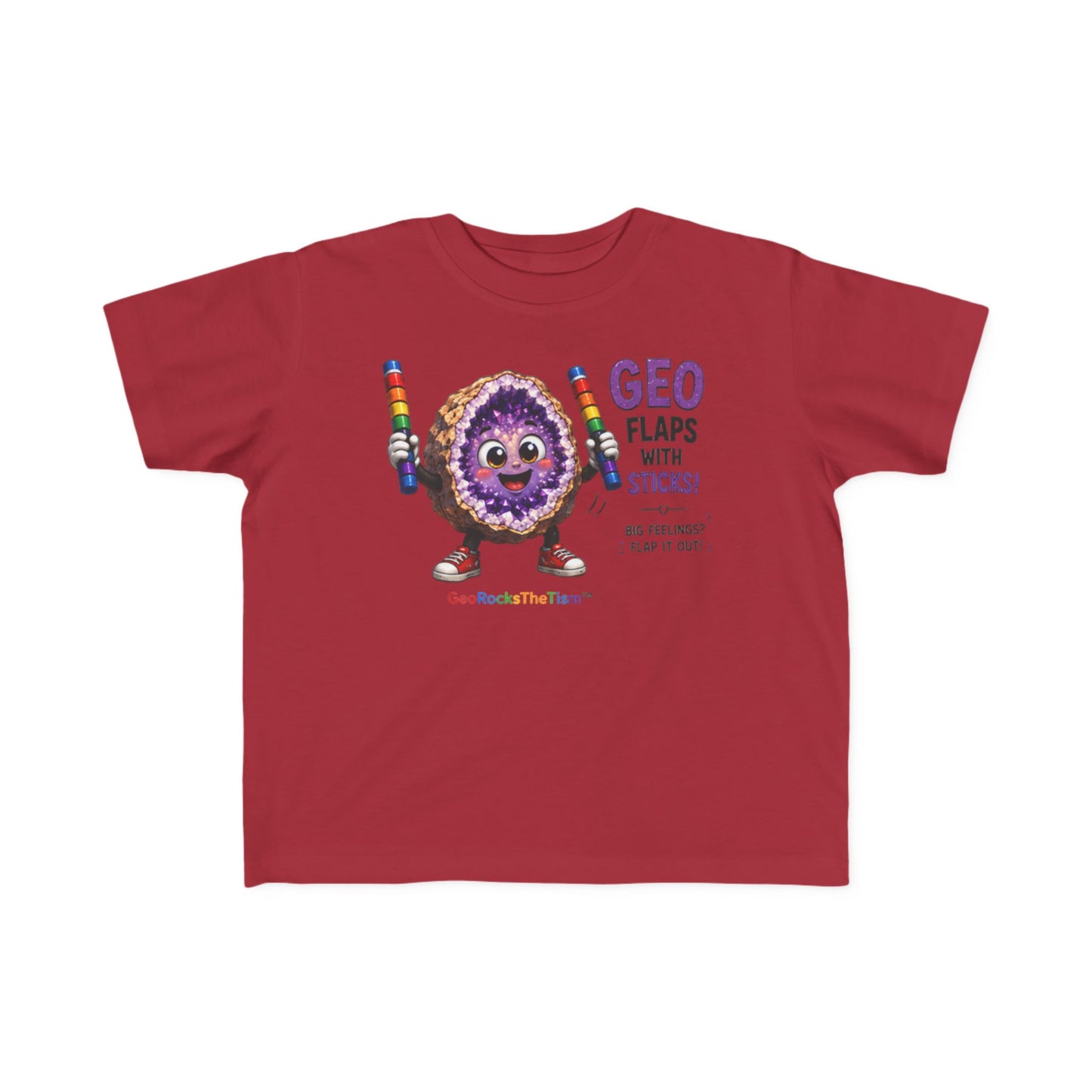 "Geo Flaps with Sticks" Stimming Geode Autism Self Sensory Regulation Toddler Tee