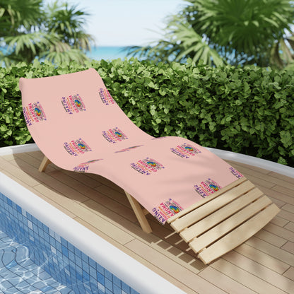 Beach Towel — Pink "Amazing Grandma" Patterned Tropical Sunset Design