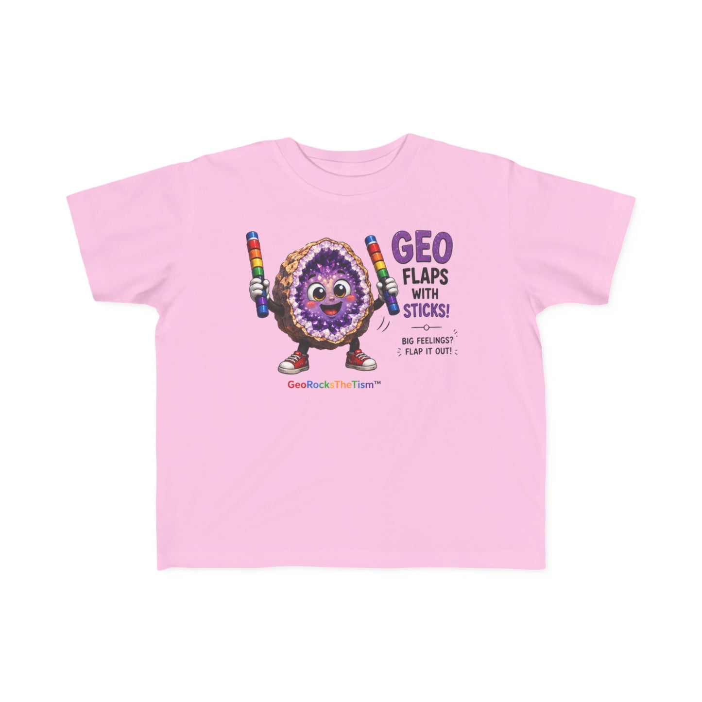 "Geo Flaps with Sticks" Stimming Geode Autism Self Sensory Regulation Toddler Tee