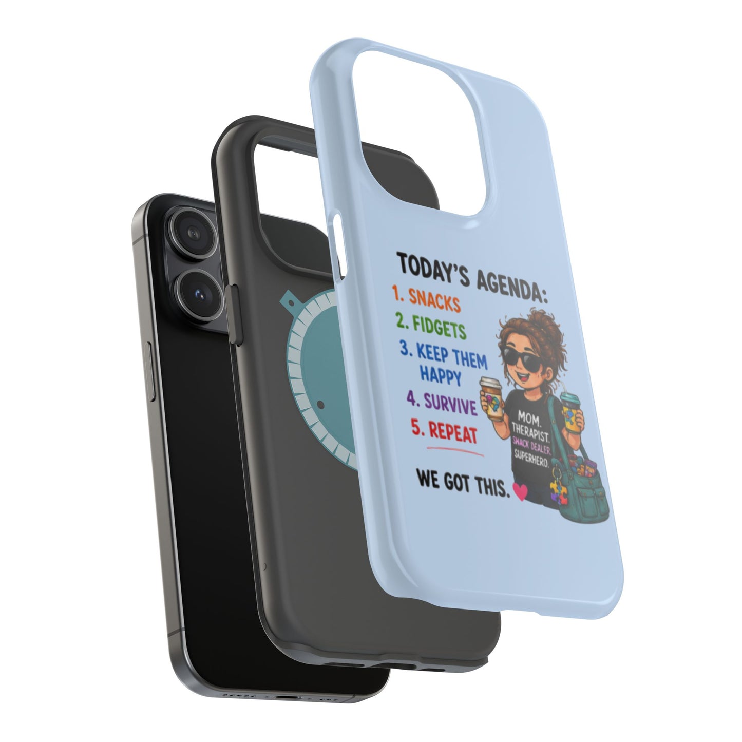 Nurse Mom Magnetic Impact-Resistant Phone Case — "Today's Agenda" Cute ER/Healthcare Gift - Geo Rocks The 'Tism