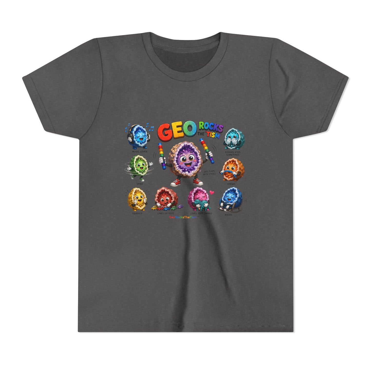 Stimming Colorful Geodes Education- Youth Tee