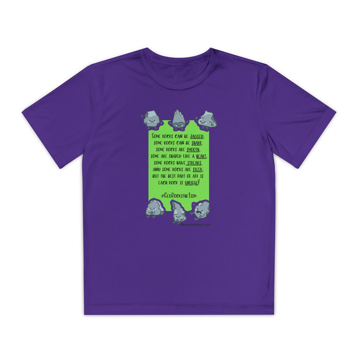 "Each Rock Is Unique" Youth Tee - Geo Rocks The 'Tism