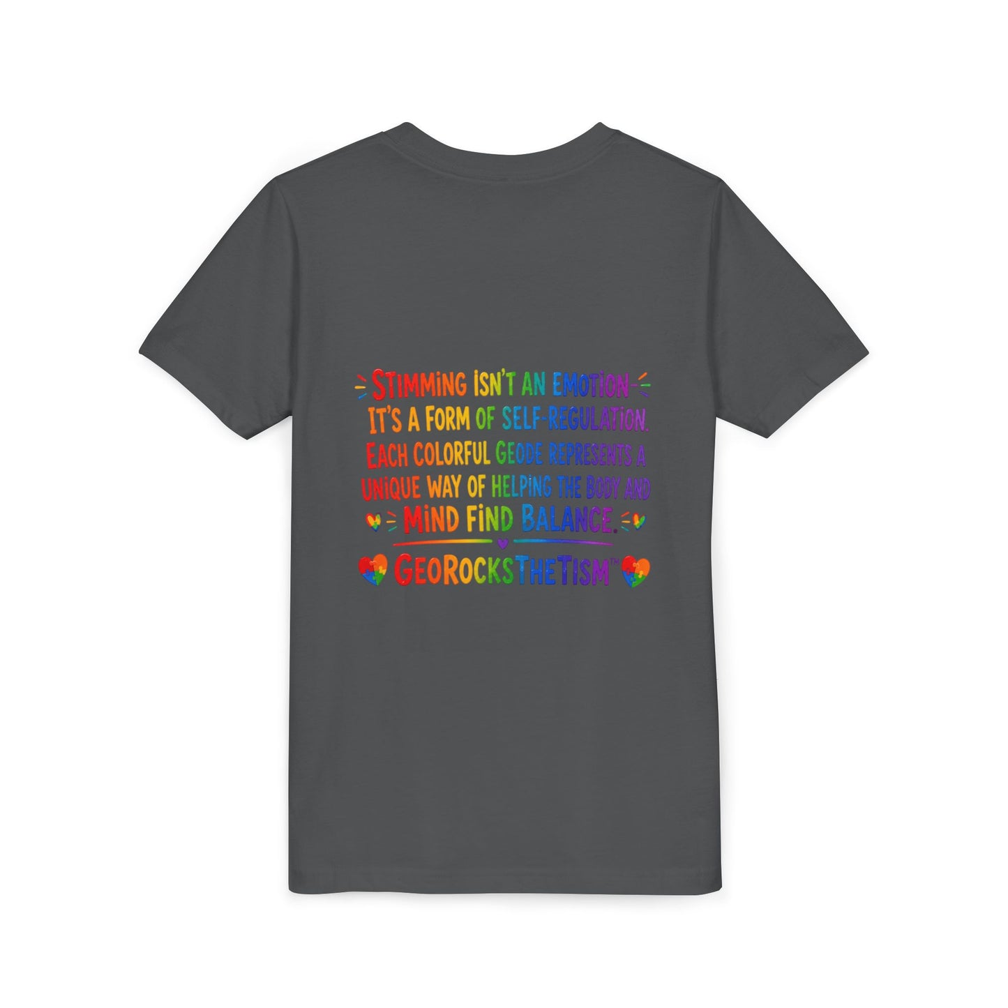 “Loves Soft Things” Stimming Geode -Autism Self Sensory Regulation Youth Tee