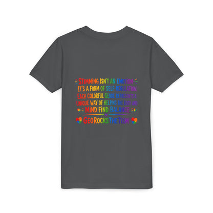 “Loves Soft Things” Stimming Geode -Autism Self Sensory Regulation Youth Tee