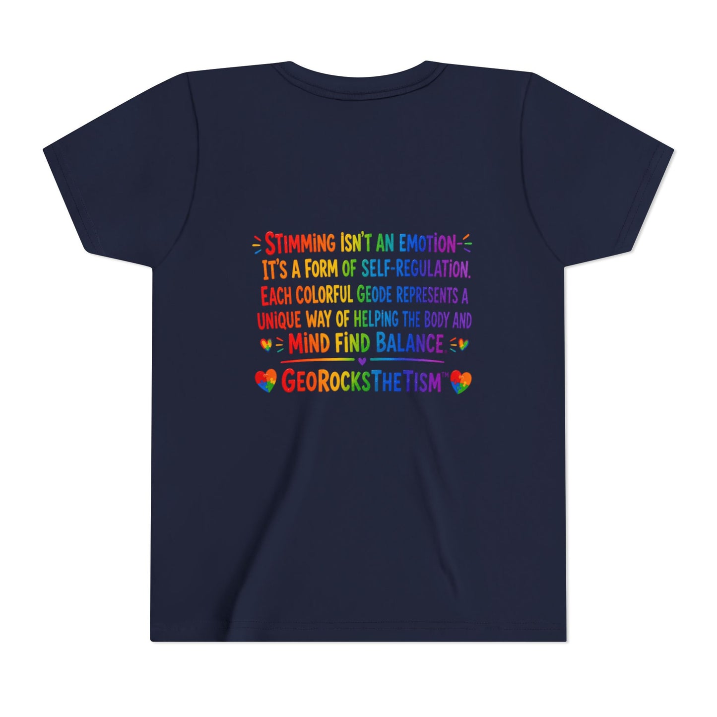 Stimming Colorful Geodes Education- Youth Tee