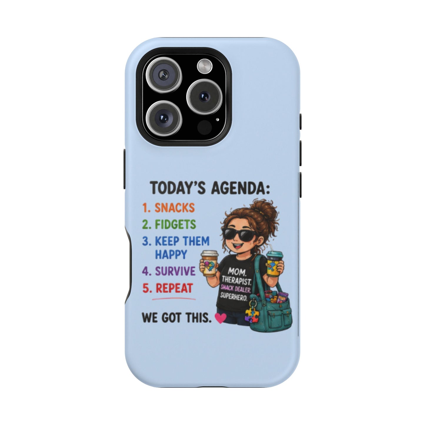 Nurse Mom Magnetic Impact-Resistant Phone Case — "Today's Agenda" Cute ER/Healthcare Gift - Geo Rocks The 'Tism