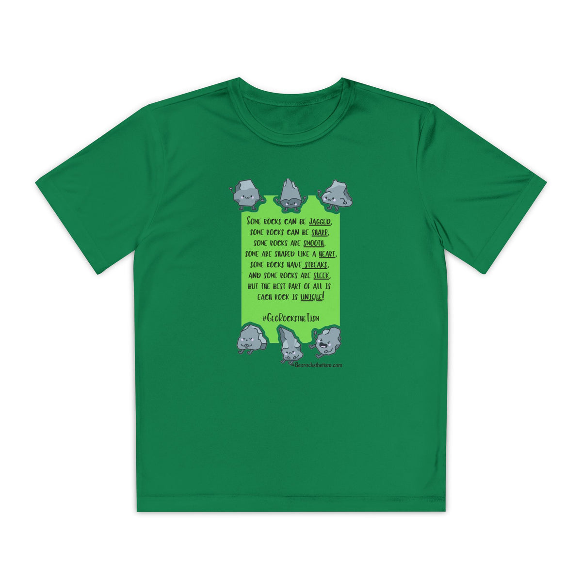 "Each Rock Is Unique" Youth Tee - Geo Rocks The 'Tism