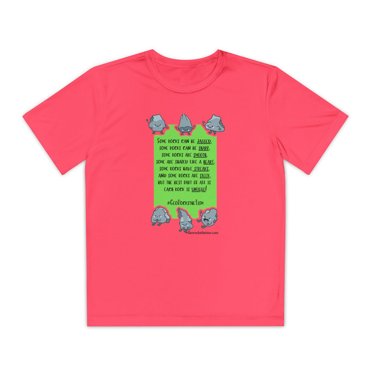 "Each Rock Is Unique" Youth Tee - Geo Rocks The 'Tism