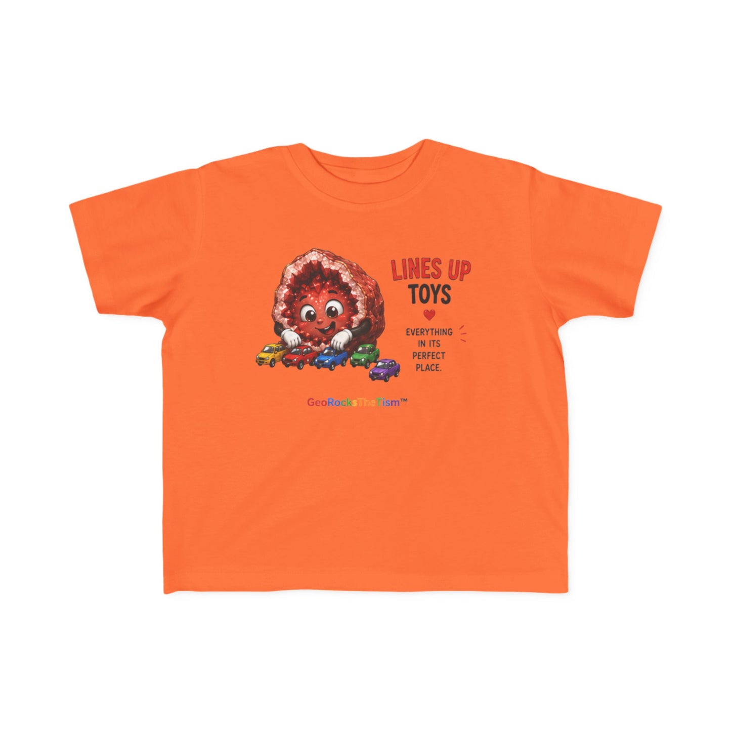 "Lines Up Toys" Stimming Geode Autism Self Sensory Regulation Toddler Tee
