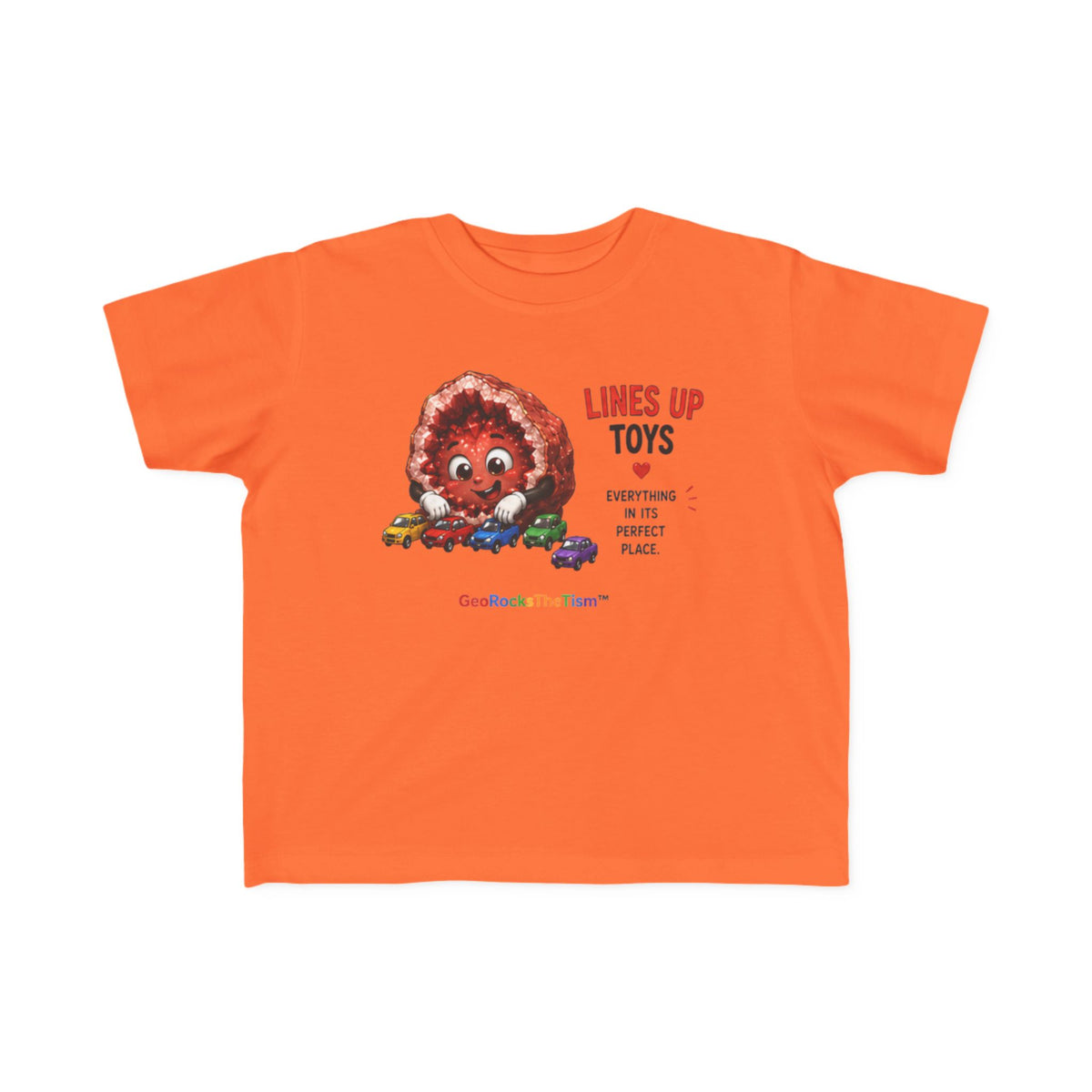 "Lines Up Toys" Stimming Geode Autism Self Sensory Regulation Toddler Tee - Geo Rocks The 'Tism