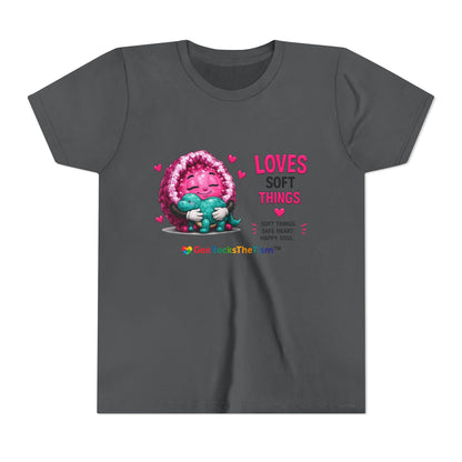“Loves Soft Things” Stimming Geode -Autism Self Sensory Regulation Youth Tee